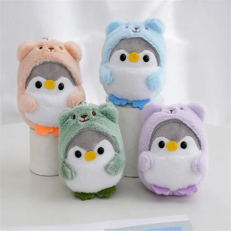 4 Farben, Größe ca. 7 cm. Tier Pinguin Plüsch Stofftier, Schlüsselanhänger Geschenk PUPPE