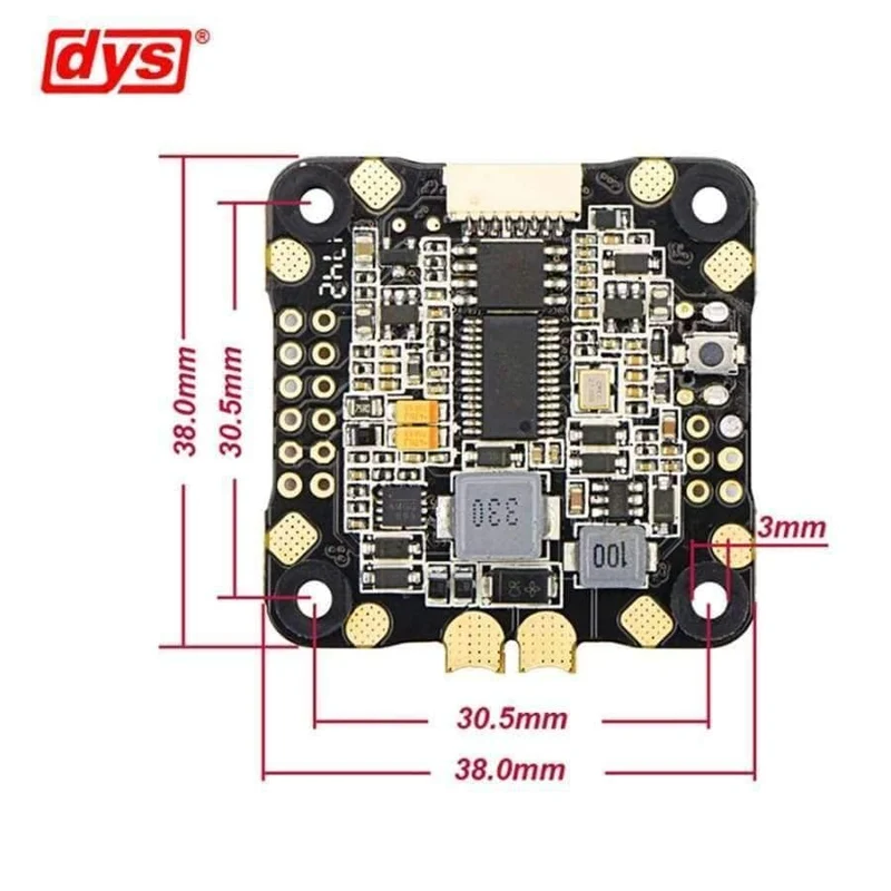 DYS Flugsteuerung F4 PRO V2 Betaflight mit integriertem OSD-Flachkabelanschluss für 5V / 3A 9V / 1.2A BEC