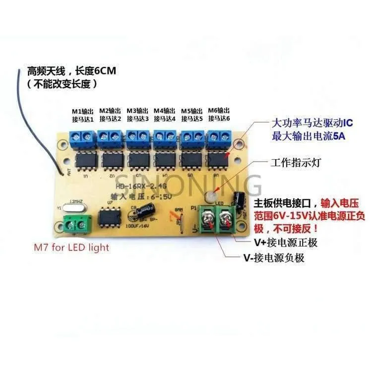 12 CH Hochleistungs 2.4G Fernbedienung und Empfänger Auto Schiff Tankbagger DIY 6-15v