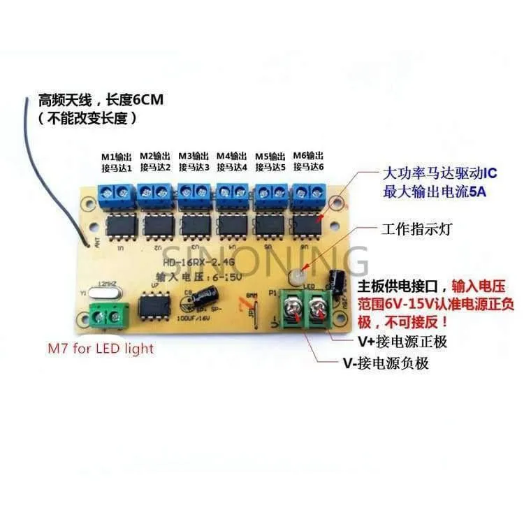 12 CH Hochleistungs 2.4G Fernbedienung und Empfänger Auto Schiff Tankbagger DIY 6-15v