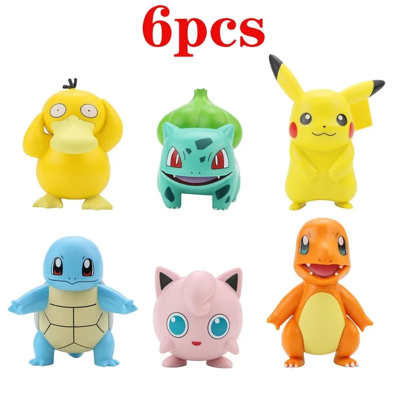 4 Stücke Pokemon Pikachu Anime Figur Spielzeug PVC Kuchen Auto Dekoration Ornamente Action Figur Für Kinder Geburtstag Weihnachtsgeschenke