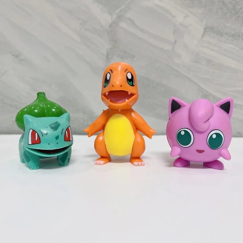 4 Stücke Pokemon Pikachu Anime Figur Spielzeug PVC Kuchen Auto Dekoration Ornamente Action Figur Für Kinder Geburtstag Weihnachtsgeschenke