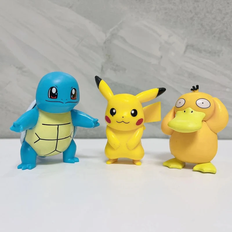 4 Stücke Pokemon Pikachu Anime Figur Spielzeug PVC Kuchen Auto Dekoration Ornamente Action Figur Für Kinder Geburtstag Weihnachtsgeschenke