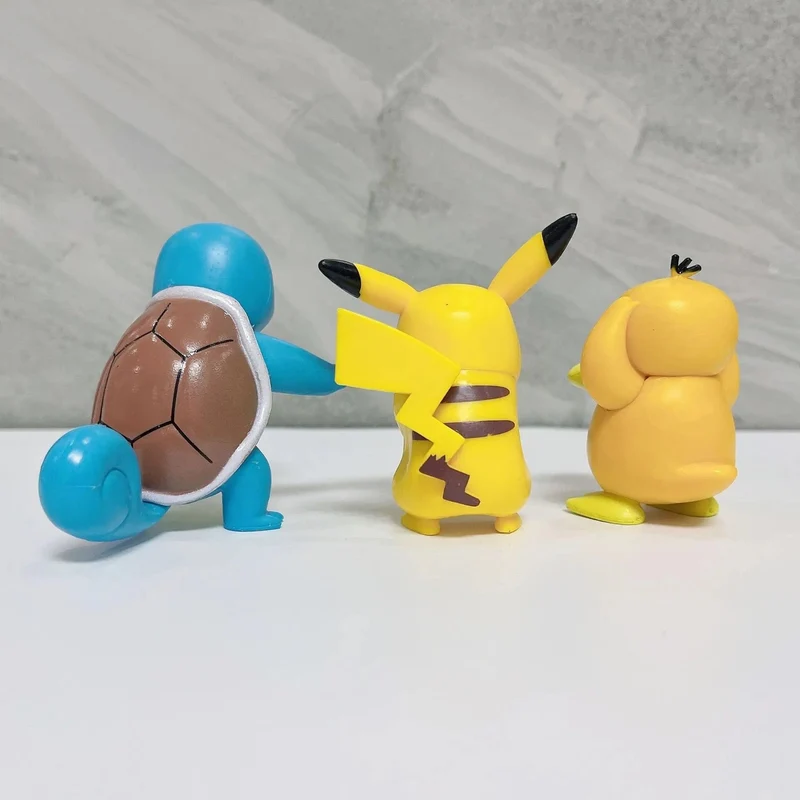4 Stücke Pokemon Pikachu Anime Figur Spielzeug PVC Kuchen Auto Dekoration Ornamente Action Figur Für Kinder Geburtstag Weihnachtsgeschenke