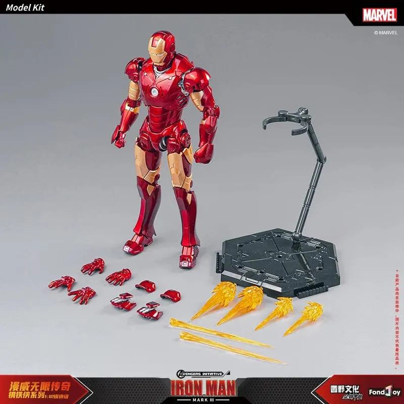 Fondjoy Original Iron Man 1/12 MK1 MK2 MK3 MK4 MK5 MK6 MK7 Zusammengebaute Marvel-Legenden Tony Stark Actionfigur Sammeln Spielzeug Geschenk