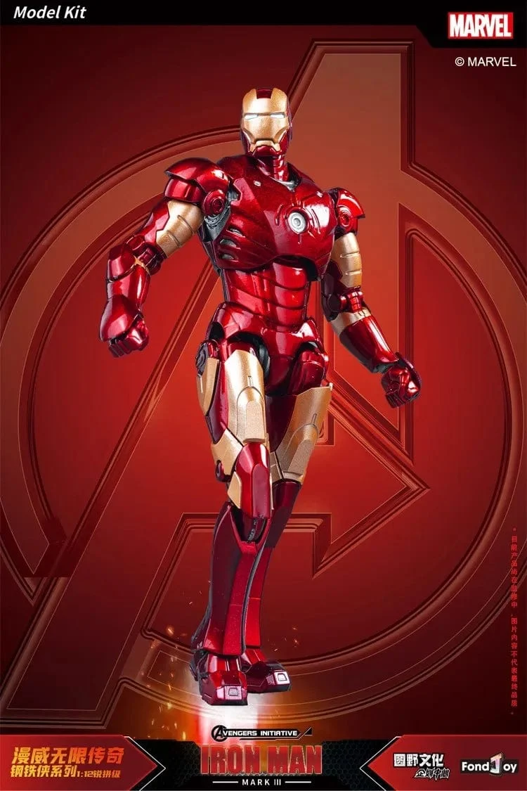 Fondjoy Original Iron Man 1/12 MK1 MK2 MK3 MK4 MK5 MK6 MK7 Zusammengebaute Marvel-Legenden Tony Stark Actionfigur Sammeln Spielzeug Geschenk