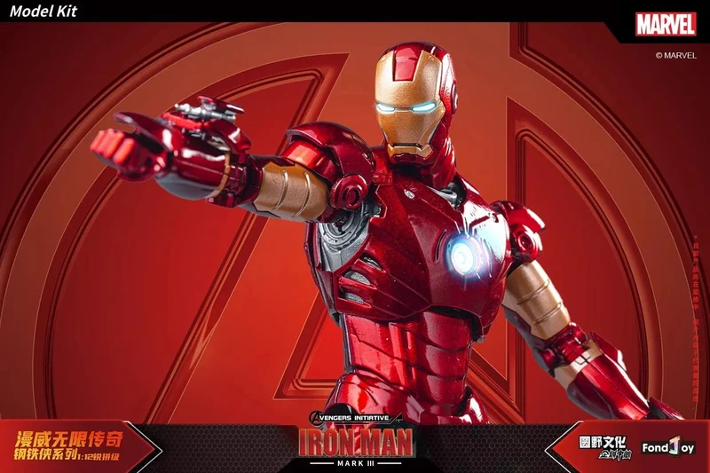 Fondjoy Original Iron Man 1/12 MK1 MK2 MK3 MK4 MK5 MK6 MK7 Zusammengebaute Marvel-Legenden Tony Stark Actionfigur Sammeln Spielzeug Geschenk