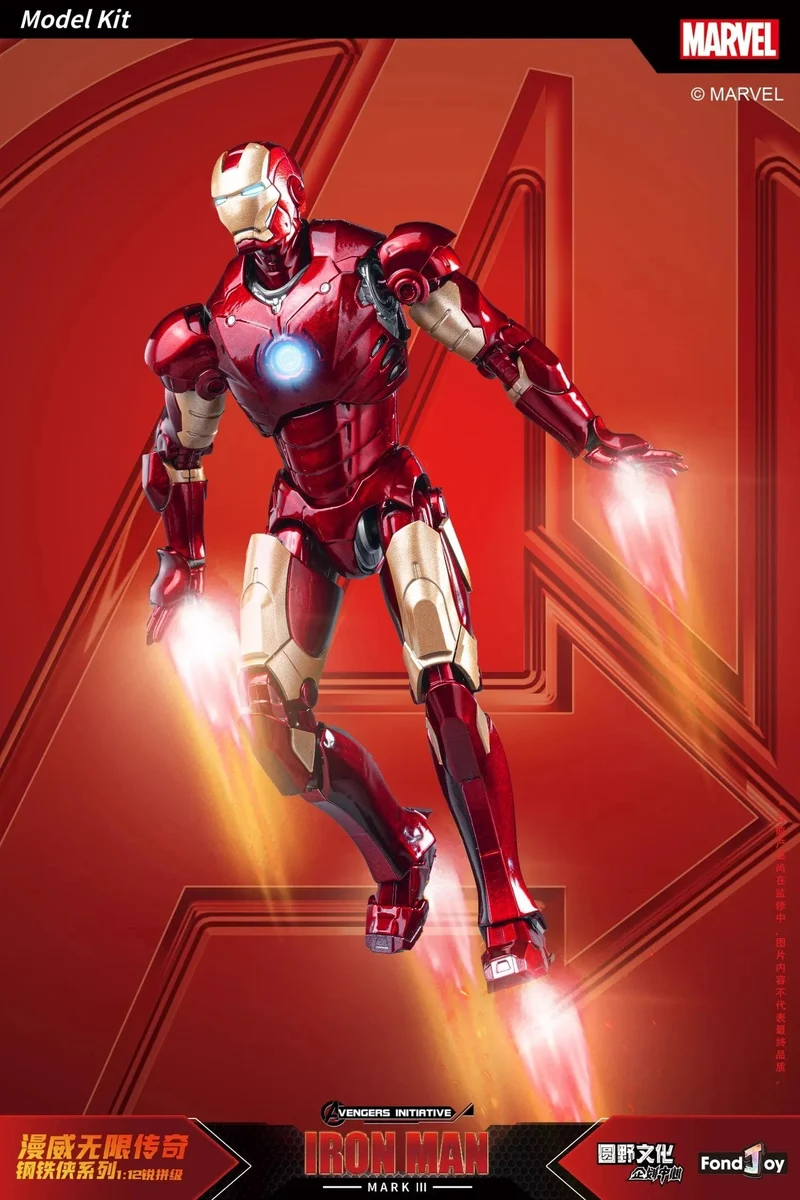 Fondjoy Original Iron Man 1/12 MK1 MK2 MK3 MK4 MK5 MK6 MK7 Zusammengebaute Marvel-Legenden Tony Stark Actionfigur Sammeln Spielzeug Geschenk