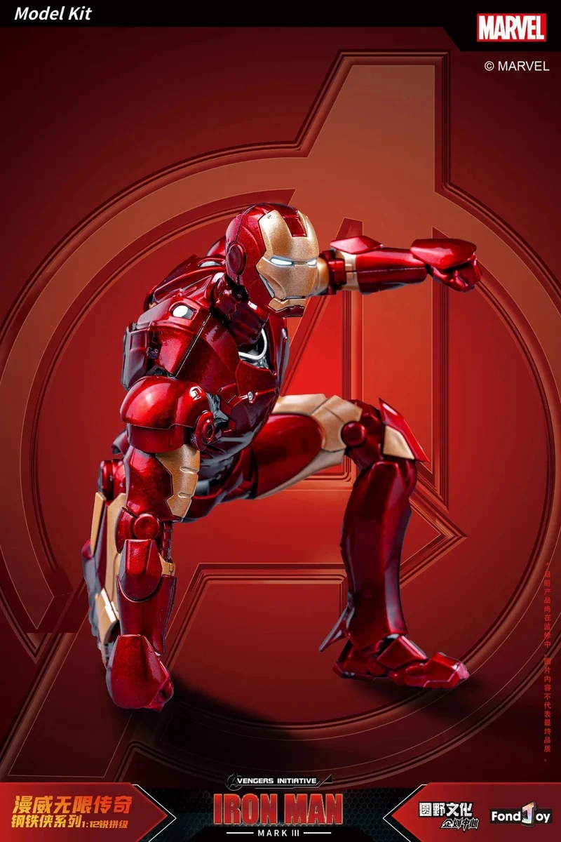 Fondjoy Original Iron Man 1/12 MK1 MK2 MK3 MK4 MK5 MK6 MK7 Zusammengebaute Marvel-Legenden Tony Stark Actionfigur Sammeln Spielzeug Geschenk