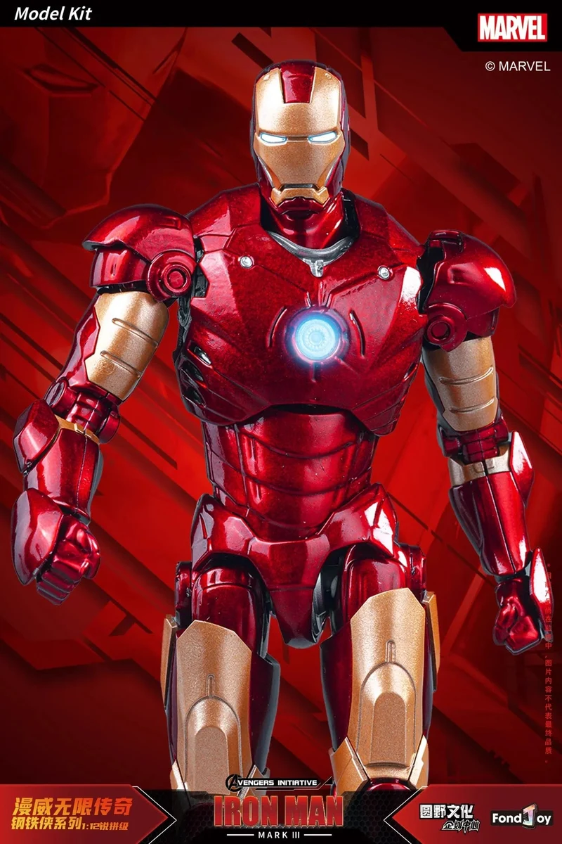 Fondjoy Original Iron Man 1/12 MK1 MK2 MK3 MK4 MK5 MK6 MK7 Zusammengebaute Marvel-Legenden Tony Stark Actionfigur Sammeln Spielzeug Geschenk