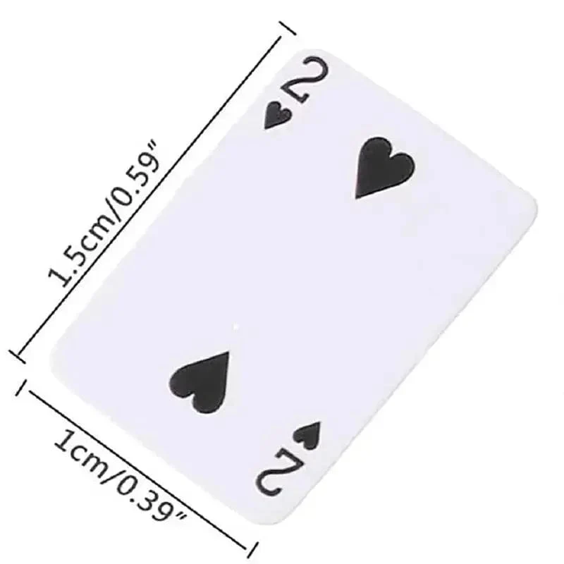 Niedliches Mini-Pokerspiel, tragbares Mini-Haus, Spielkarten, Puppenzubehör, Heimdekoration, kleines Party-Brettspiel, Pokerkartenspiele