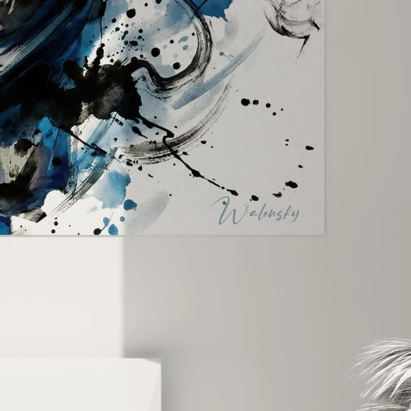 Tableau Maître en tenue blanche et bleu marine - Instant de maîtrise - Edition Karaté