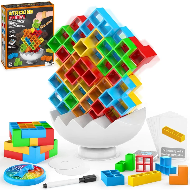 64-70-teiliges Stapelbrettspiel für Partys, Familienspiele, Requisiten, Bausteine, Wettbewerb für Kinder und Erwachsene, Geburtstagsgeschenke, Desktop-Spielzeug