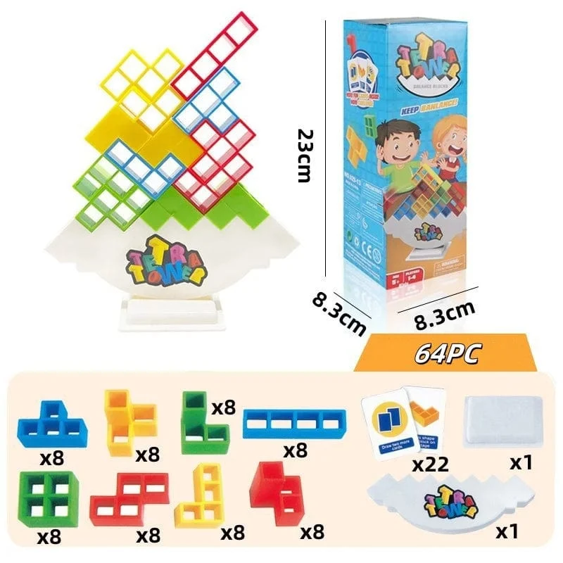 64-70-teiliges Stapelbrettspiel für Partys, Familienspiele, Requisiten, Bausteine, Wettbewerb für Kinder und Erwachsene, Geburtstagsgeschenke, Desktop-Spielzeug
