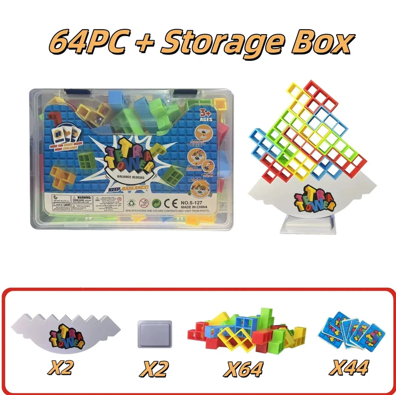 64-70-teiliges Stapelbrettspiel für Partys, Familienspiele, Requisiten, Bausteine, Wettbewerb für Kinder und Erwachsene, Geburtstagsgeschenke, Desktop-Spielzeug