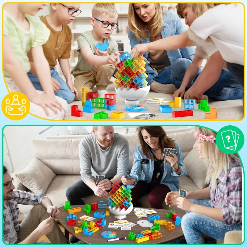 64-70-teiliges Stapelbrettspiel für Partys, Familienspiele, Requisiten, Bausteine, Wettbewerb für Kinder und Erwachsene, Geburtstagsgeschenke, Desktop-Spielzeug
