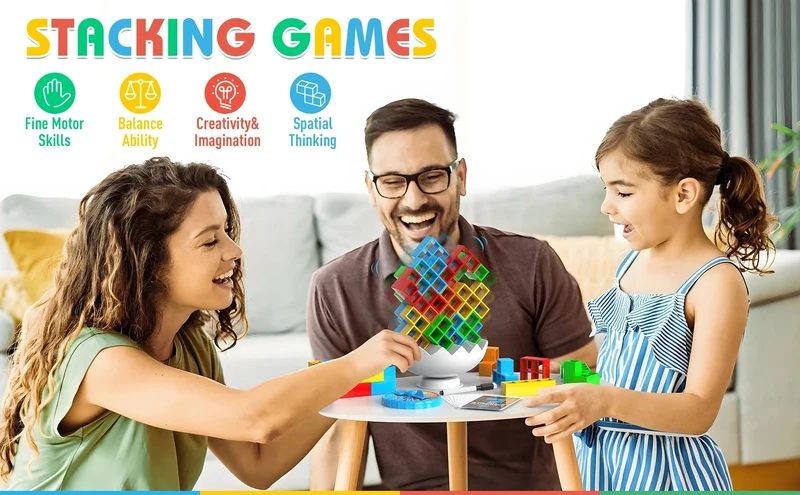 64-70-teiliges Stapelbrettspiel für Partys, Familienspiele, Requisiten, Bausteine, Wettbewerb für Kinder und Erwachsene, Geburtstagsgeschenke, Desktop-Spielzeug