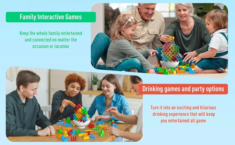 64-70-teiliges Stapelbrettspiel für Partys, Familienspiele, Requisiten, Bausteine, Wettbewerb für Kinder und Erwachsene, Geburtstagsgeschenke, Desktop-Spielzeug