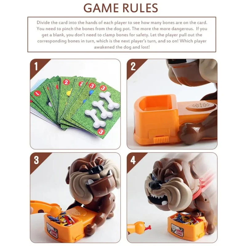 Lustiges, heikles Spielzeug, böser Hund, Kauknochen, Action-Spiele, beißender Weckhund, interaktives Spielzeug für Eltern, Party, Familienspiel, Kinder, Weihnachtsgeschenk