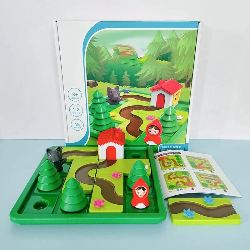 Rotkäppchen Smart Hide & Seek Brettspiele mit Lösung Geschicklichkeitsaufbau Puzzle Logikspiel Trainingsspielzeug für Kinder