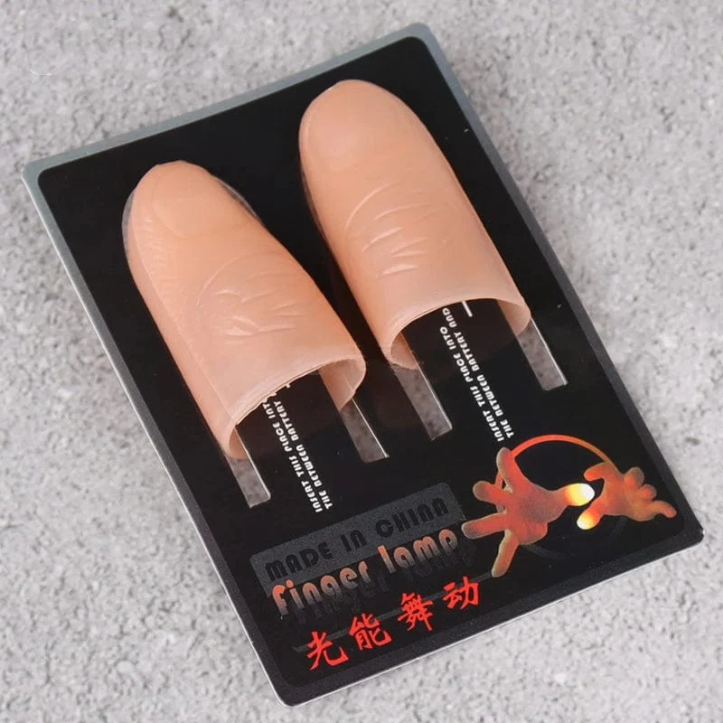 2 STÜCKE Zaubertrick Finger Daumen mit LED Batteriebetriebene Zauberrequisiten Halloween Zaubertrick Finger Daumen Party Spielzeug für Kinder