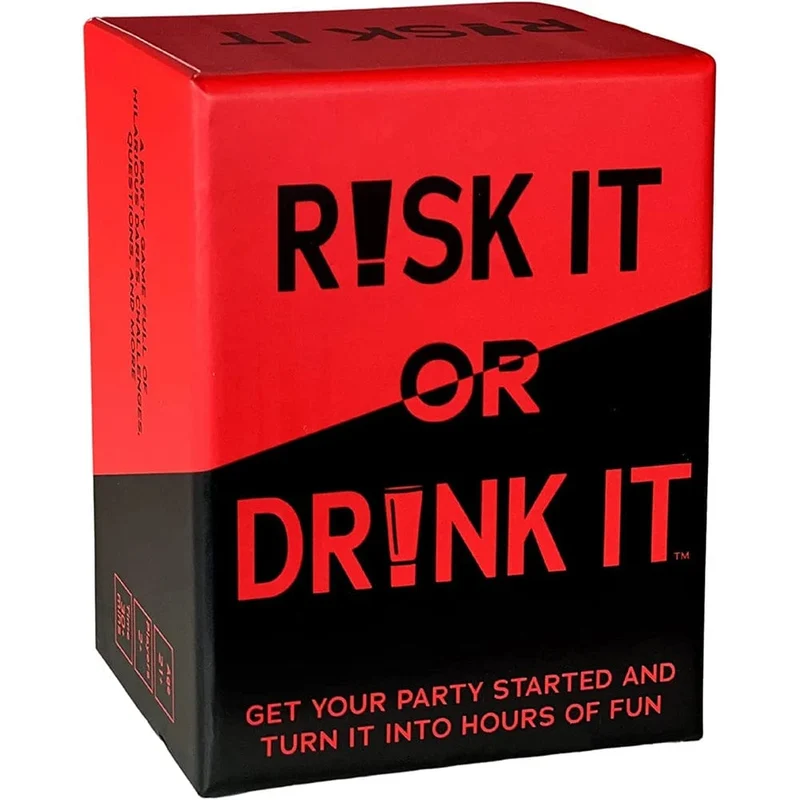 Riskiere es oder trinke es, lustiges Partyspiel fürs College, Kartenspiel, Trinkspiel, Vorabend des Spiels, urkomische Mutproben, Herausforderungen, Fragen für Erwachsene