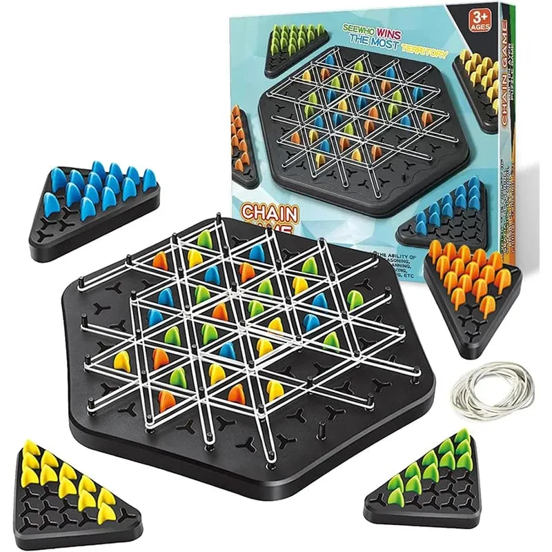 Ketten-Triggle-Schachspiel, Triggle-Gummiband-Spielspielzeug für Kinder, interaktives Brettspiel-Kampfset für Familienfeiern als Geschenk