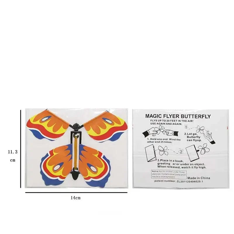 1–10 Stück magischer aufziehbarer fliegender Schmetterling im Buch, mit Gummiband betriebenes magisches Fee-Flugspielzeug, tolles Überraschungsgeschenk, Partygeschenk