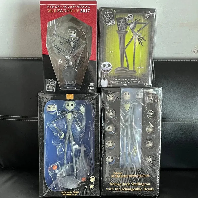 Der Albtraum vor Weihnachten Jack Skellington Actionfigur 12 Gesichter Jack Jack Chair Sonderversion Modell Spielzeug Hallowen Geschenk