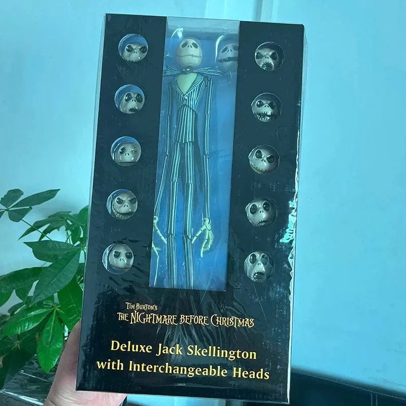 Der Albtraum vor Weihnachten Jack Skellington Actionfigur 12 Gesichter Jack Jack Chair Sonderversion Modell Spielzeug Hallowen Geschenk