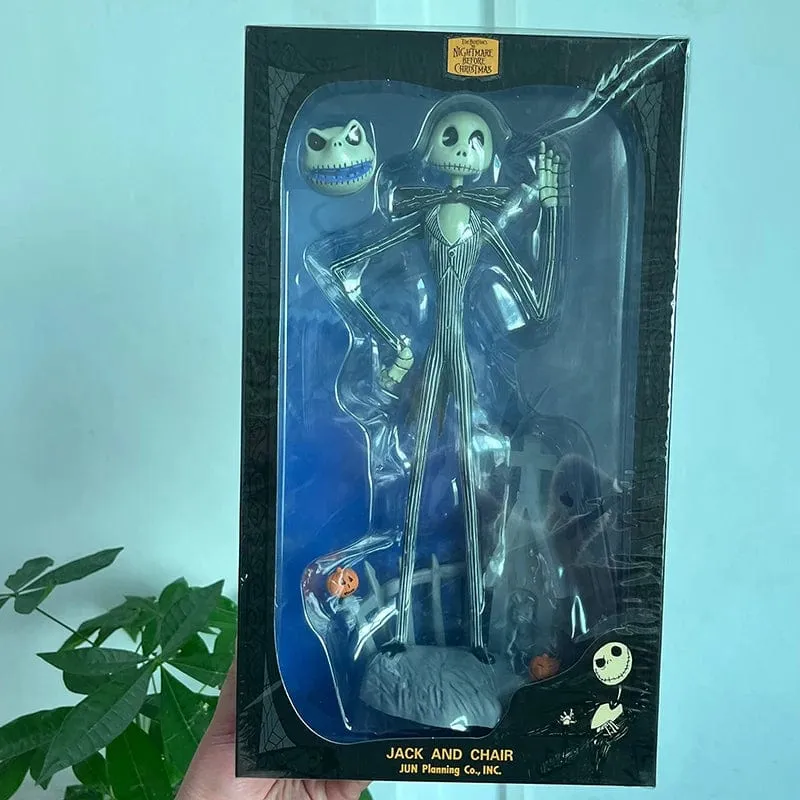 Der Albtraum vor Weihnachten Jack Skellington Actionfigur 12 Gesichter Jack Jack Chair Sonderversion Modell Spielzeug Hallowen Geschenk
