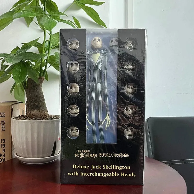 Der Albtraum vor Weihnachten Jack Skellington Actionfigur 12 Gesichter Jack Jack Chair Sonderversion Modell Spielzeug Hallowen Geschenk