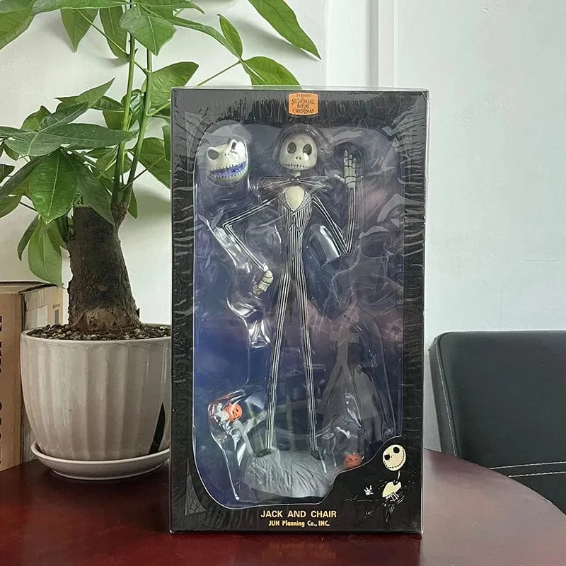 Der Albtraum vor Weihnachten Jack Skellington Actionfigur 12 Gesichter Jack Jack Chair Sonderversion Modell Spielzeug Hallowen Geschenk