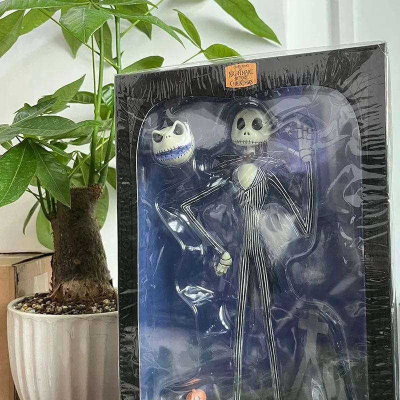 Der Albtraum vor Weihnachten Jack Skellington Actionfigur 12 Gesichter Jack Jack Chair Sonderversion Modell Spielzeug Hallowen Geschenk