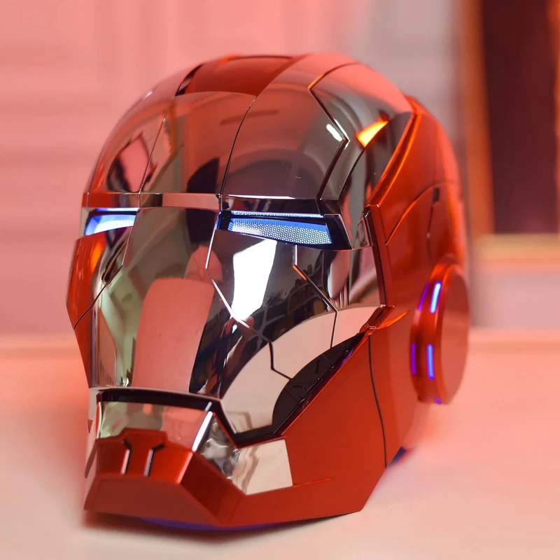 Neu AutoKing 1:1 Mk5 Iron Man Helm Cosplay Sprachsteuerung Augen mit Licht Modell Spielzeug für Erwachsene Elektrisches tragbares Weihnachtsgeschenk