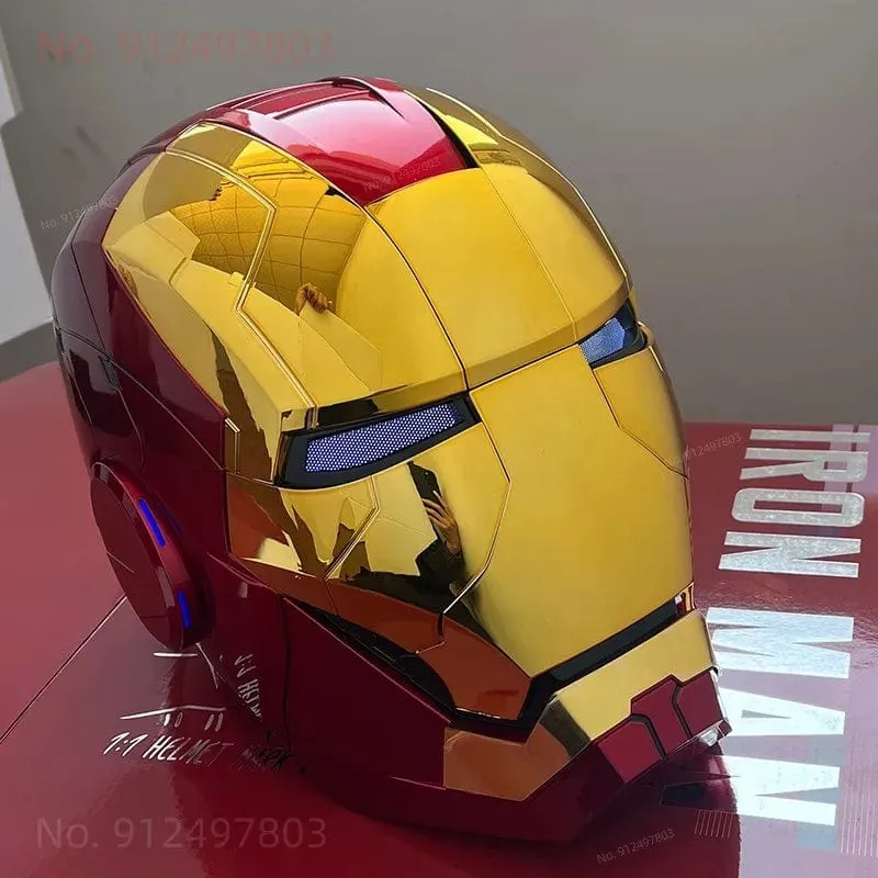 Neu AutoKing 1:1 Mk5 Iron Man Helm Cosplay Sprachsteuerung Augen mit Licht Modell Spielzeug für Erwachsene Elektrisches tragbares Weihnachtsgeschenk