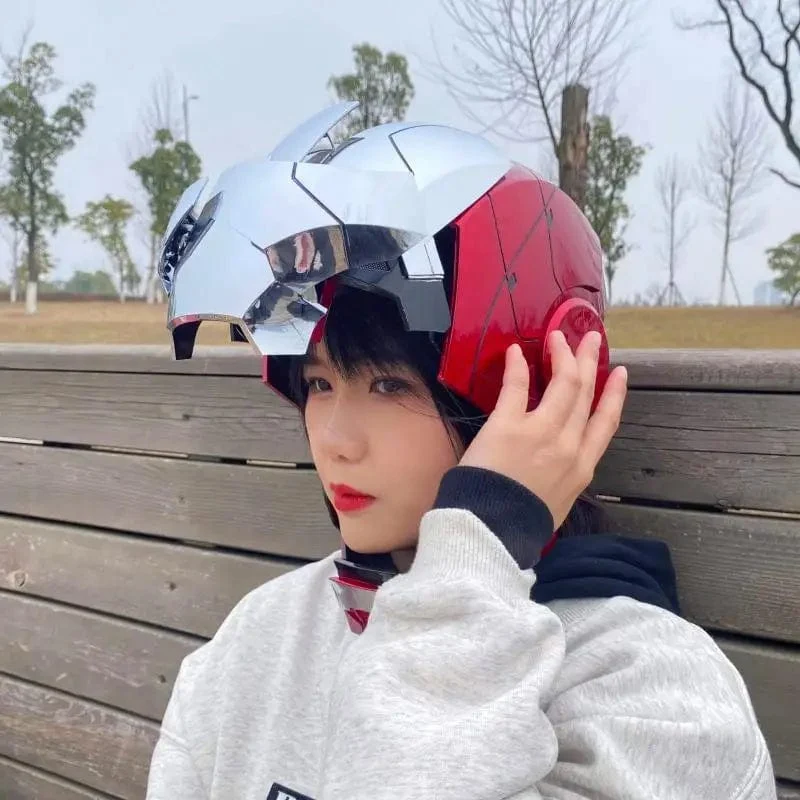 Neu AutoKing 1:1 Mk5 Iron Man Helm Cosplay Sprachsteuerung Augen mit Licht Modell Spielzeug für Erwachsene Elektrisches tragbares Weihnachtsgeschenk