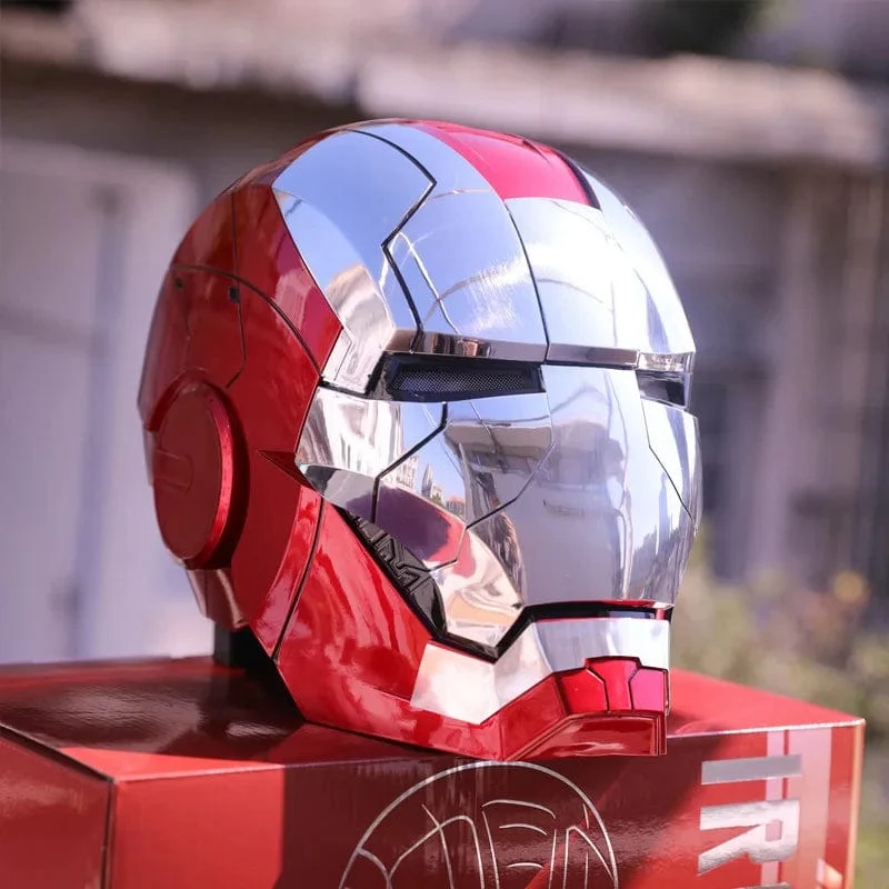 Neu AutoKing 1:1 Mk5 Iron Man Helm Cosplay Sprachsteuerung Augen mit Licht Modell Spielzeug für Erwachsene Elektrisches tragbares Weihnachtsgeschenk
