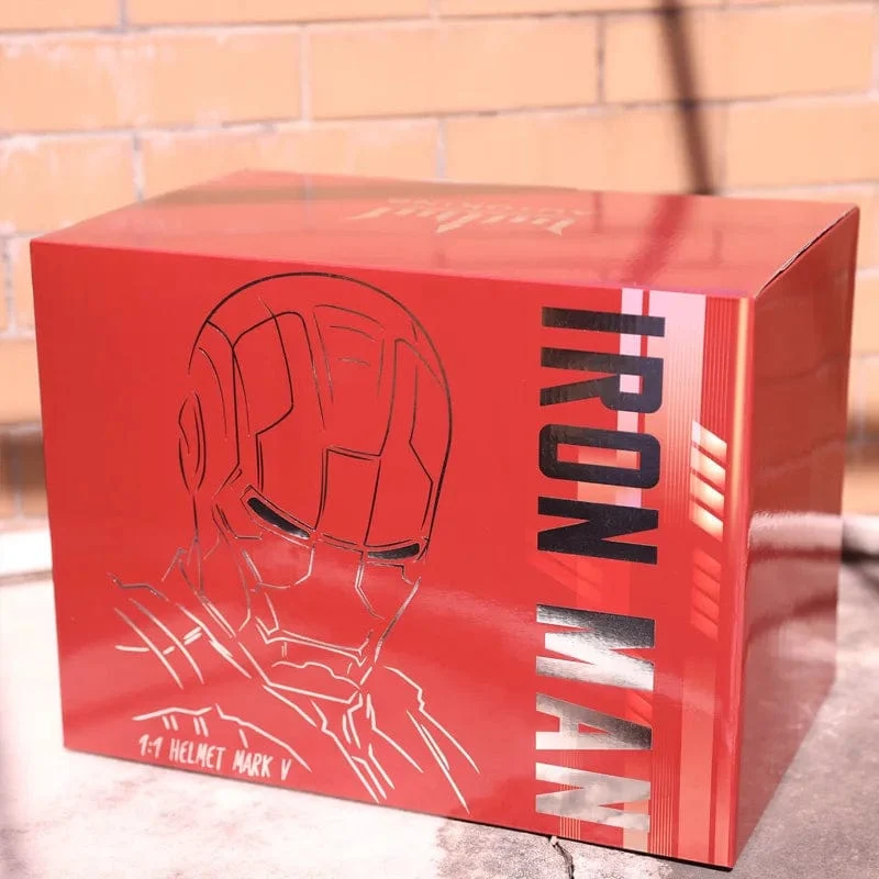 Neu AutoKing 1:1 Mk5 Iron Man Helm Cosplay Sprachsteuerung Augen mit Licht Modell Spielzeug für Erwachsene Elektrisches tragbares Weihnachtsgeschenk