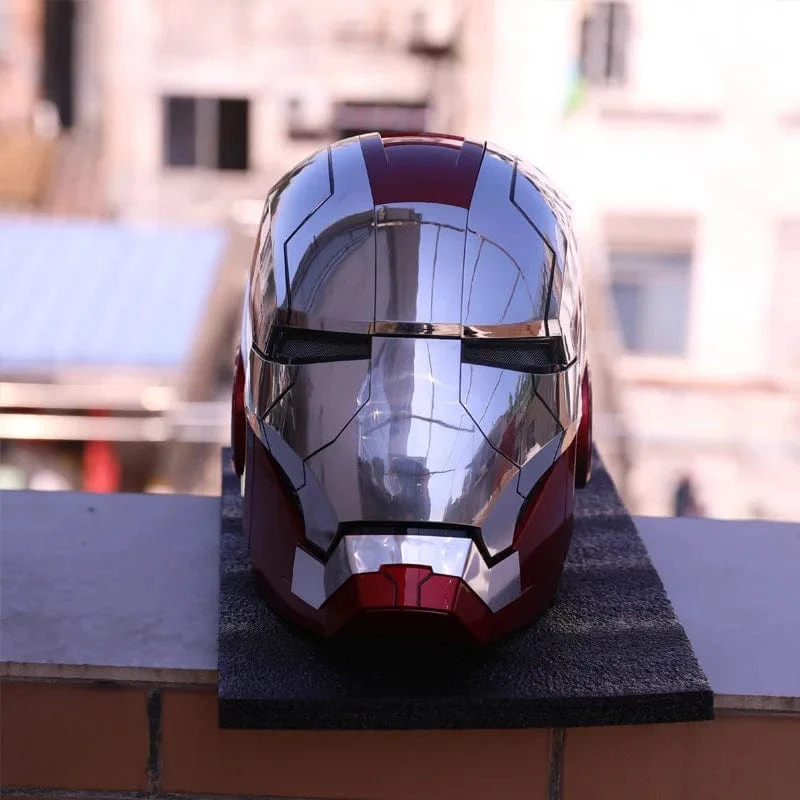 Neu AutoKing 1:1 Mk5 Iron Man Helm Cosplay Sprachsteuerung Augen mit Licht Modell Spielzeug für Erwachsene Elektrisches tragbares Weihnachtsgeschenk
