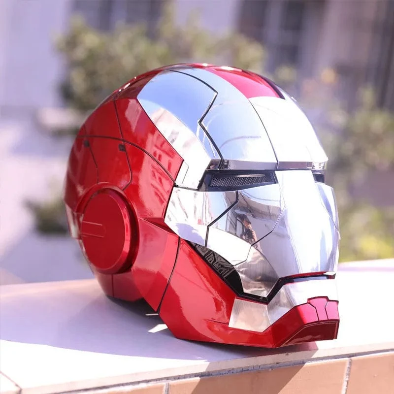 Neu AutoKing 1:1 Mk5 Iron Man Helm Cosplay Sprachsteuerung Augen mit Licht Modell Spielzeug für Erwachsene Elektrisches tragbares Weihnachtsgeschenk