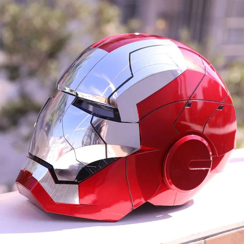 Neu AutoKing 1:1 Mk5 Iron Man Helm Cosplay Sprachsteuerung Augen mit Licht Modell Spielzeug für Erwachsene Elektrisches tragbares Weihnachtsgeschenk
