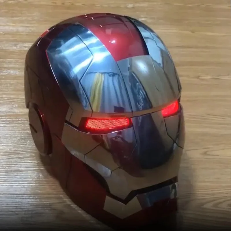 Neu AutoKing 1:1 Mk5 Iron Man Helm Cosplay Sprachsteuerung Augen mit Licht Modell Spielzeug für Erwachsene Elektrisches tragbares Weihnachtsgeschenk