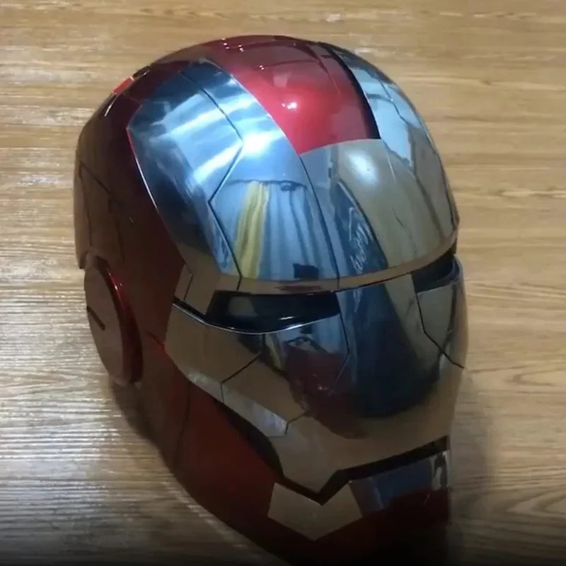 Neu AutoKing 1:1 Mk5 Iron Man Helm Cosplay Sprachsteuerung Augen mit Licht Modell Spielzeug für Erwachsene Elektrisches tragbares Weihnachtsgeschenk