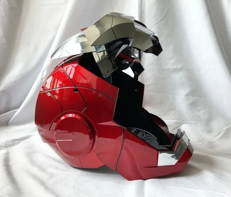 Neu AutoKing 1:1 Mk5 Iron Man Helm Cosplay Sprachsteuerung Augen mit Licht Modell Spielzeug für Erwachsene Elektrisches tragbares Weihnachtsgeschenk