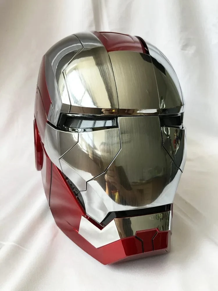 Neu AutoKing 1:1 Mk5 Iron Man Helm Cosplay Sprachsteuerung Augen mit Licht Modell Spielzeug für Erwachsene Elektrisches tragbares Weihnachtsgeschenk