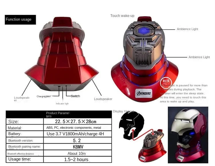 Neu AutoKing 1:1 Mk5 Iron Man Helm Cosplay Sprachsteuerung Augen mit Licht Modell Spielzeug für Erwachsene Elektrisches tragbares Weihnachtsgeschenk