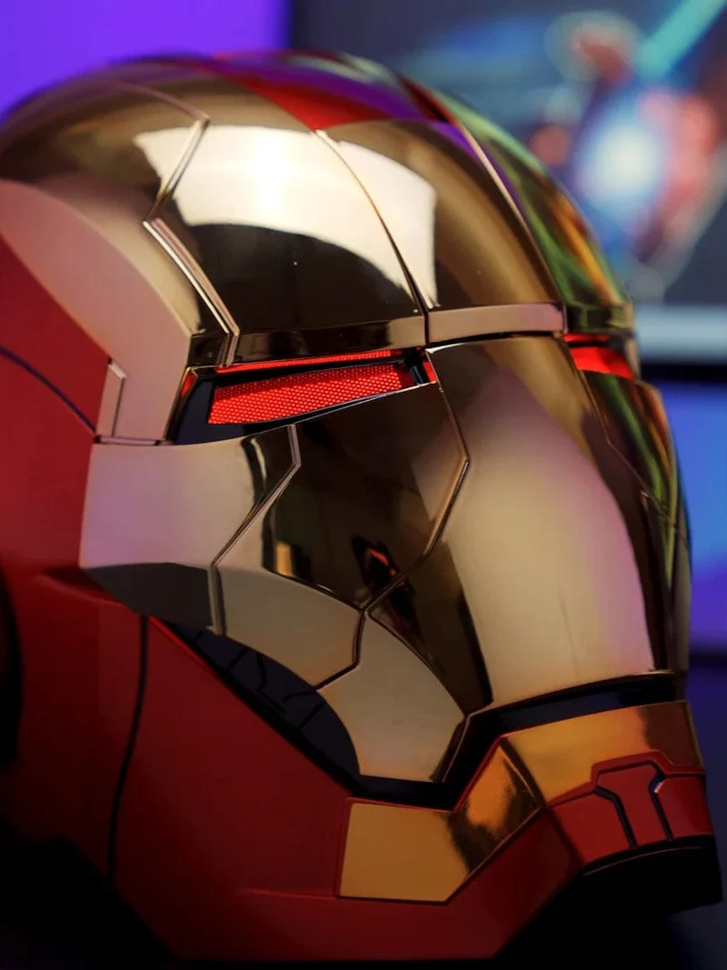 Neu AutoKing 1:1 Mk5 Iron Man Helm Cosplay Sprachsteuerung Augen mit Licht Modell Spielzeug für Erwachsene Elektrisches tragbares Weihnachtsgeschenk