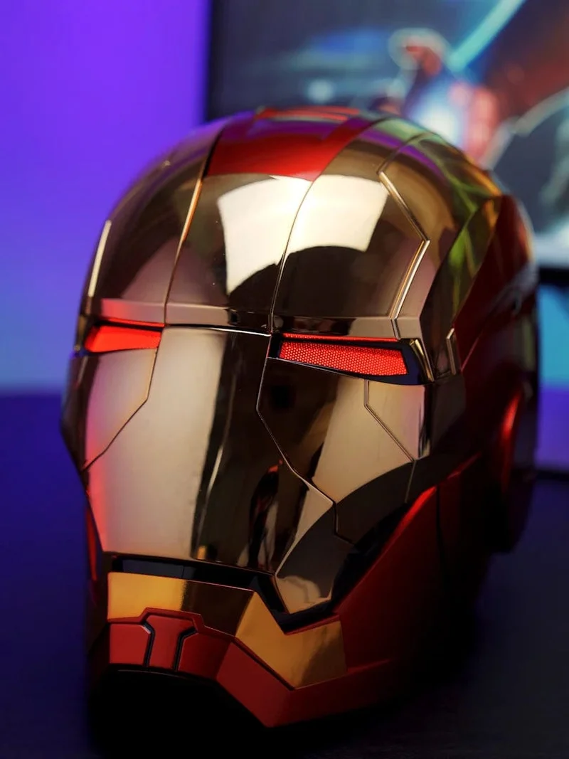 Neu AutoKing 1:1 Mk5 Iron Man Helm Cosplay Sprachsteuerung Augen mit Licht Modell Spielzeug für Erwachsene Elektrisches tragbares Weihnachtsgeschenk