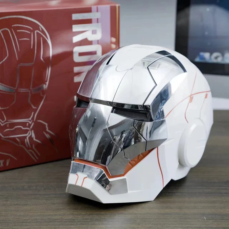 Neu AutoKing 1:1 Mk5 Iron Man Helm Cosplay Sprachsteuerung Augen mit Licht Modell Spielzeug für Erwachsene Elektrisches tragbares Weihnachtsgeschenk